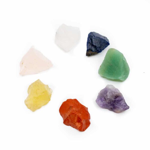 7 Chakra Ruwe Edelstenen Set met Geschenktasje