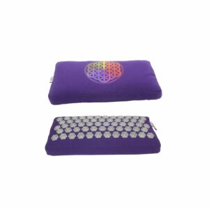 Acupressuur Nekkussen Paars Katoen -  Flower of Life - 42 x 22 x 5 cm