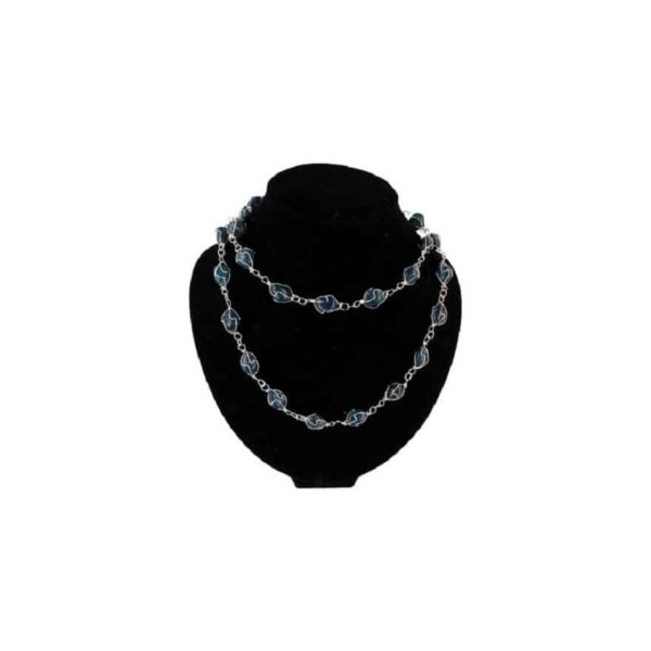 Agaat Blauw Ketting (Gekleurd)