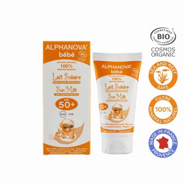 Alphanova Vegan Bebe Hypo allergeen Sun Milk (SPF 50 - 50 gram)