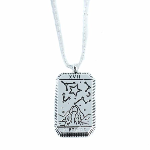 Amulet Messing Zilverkleurig Tarot &apos;de Ster&apos;