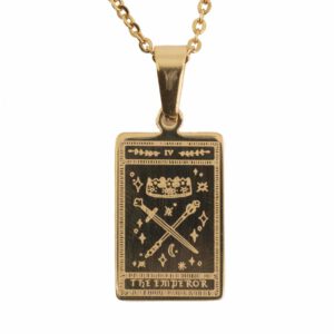 Amulet Staal Goudkleurig Tarot &apos;De Keizer&apos; - 20 mm