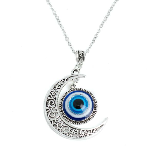 Amulet Zilverkleurig Boze Oog met Maan