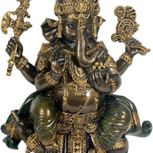 Beeld Ganesha Bronskleurig - 21 cm