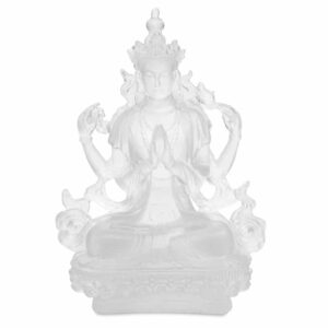 Beeld van Chenrezig Boeddha (Transparant Wit)