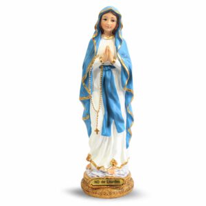 Beeld van Maria van Lourdes  (Blauw - 23 cm)