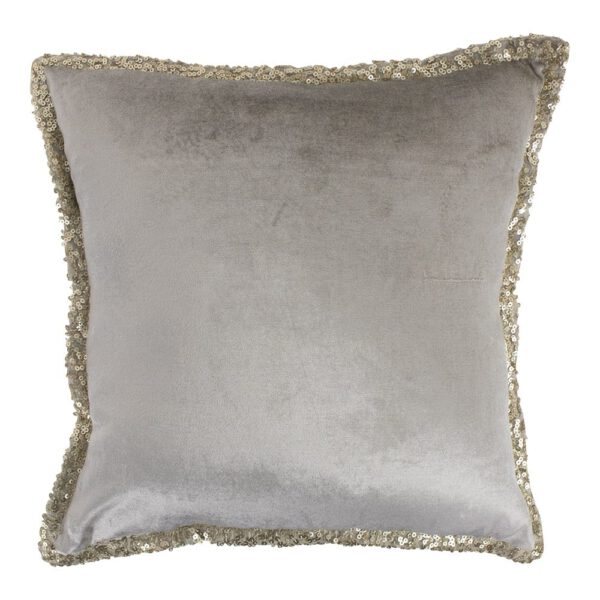 Beige Fluwelen Kussen Pailette (45 x 45 cm)