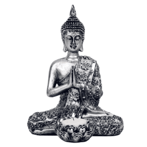 Boeddha met Kaarshouder Zilverkleurig (20