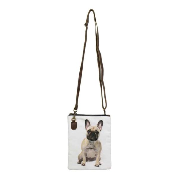 Canvas Crossbody Tas Franse Buldog  (23 x 18 cm)