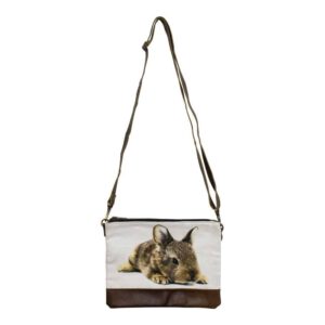 Canvas Crossbody Tas Liggend Konijn (23 x 18 cm)