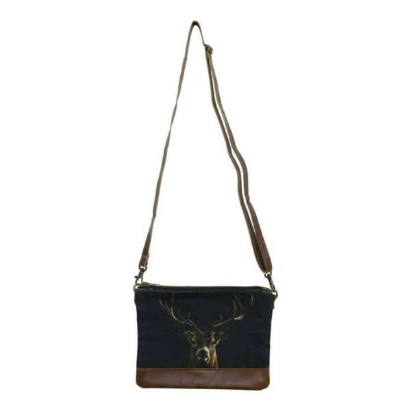 Canvas Crossbody Tas Zwart Hert (23 x 18 cm)