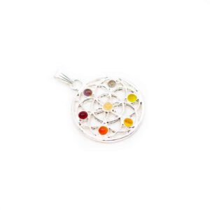 Chakra Flower of Life Hanger Mini Stenen