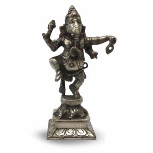 Dansende Ganesha Zilverkleurig (25 cm)