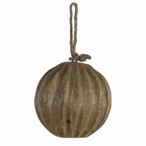 Decoratieve Bal van Mangohout Geribbeld (10 cm)