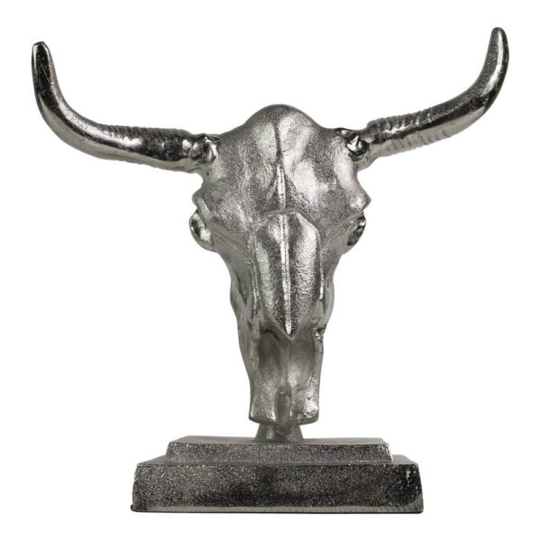 Decoratieve Schedel van Stier op Standaard (27 cm)