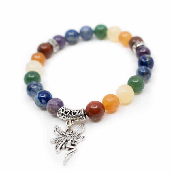 Edelsteen Armband 7 Chakra Elastisch met Elfje