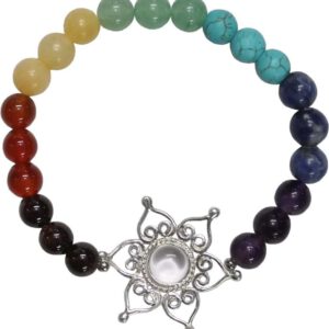 Edelsteen Armband 7 Chakra met Lotus