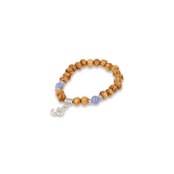 Edelsteen Armband Agaat/ Hout Mala met OHM