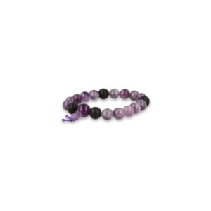 Edelsteen Armband Amethist Powerbead met Lavastenen (21 cm)