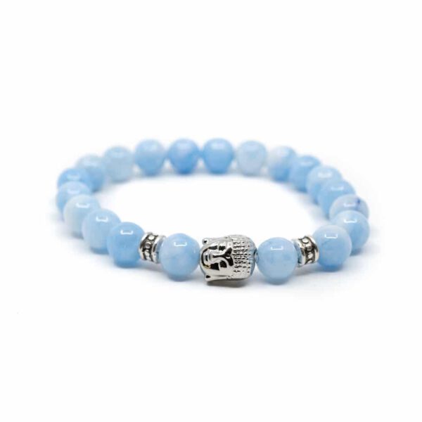 Edelsteen Armband Blauwe Agaat met Boeddha