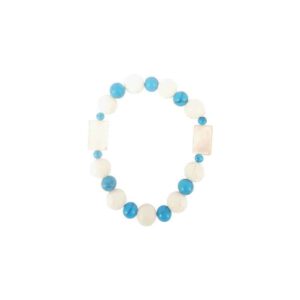 Edelsteen Armband Blauwe Howliet/ Parelmoer/ Schuimkoraal Wit