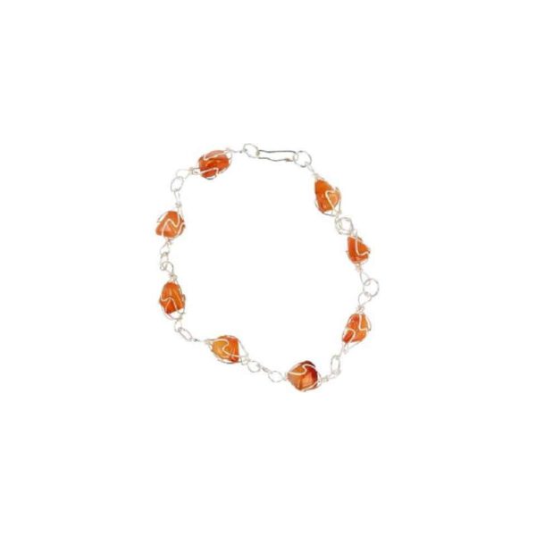 Edelsteen Armband Carneool Oranje - 22 cm