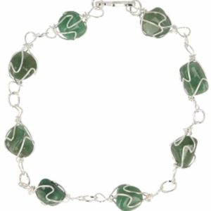 Edelsteen Armband Groene Aventurijn in Metaal Gevlochten