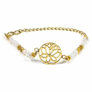 Edelsteen Armband Maansteen met Lotus