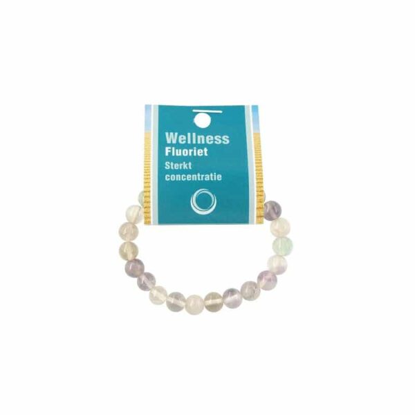 Edelsteen Armband Regenbook Fluoriet Powerbead met Uitlegkaart