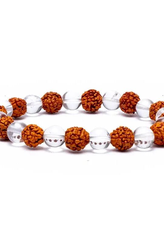 Edelsteen Armband Rudraksha/Bergkristal - elastisch