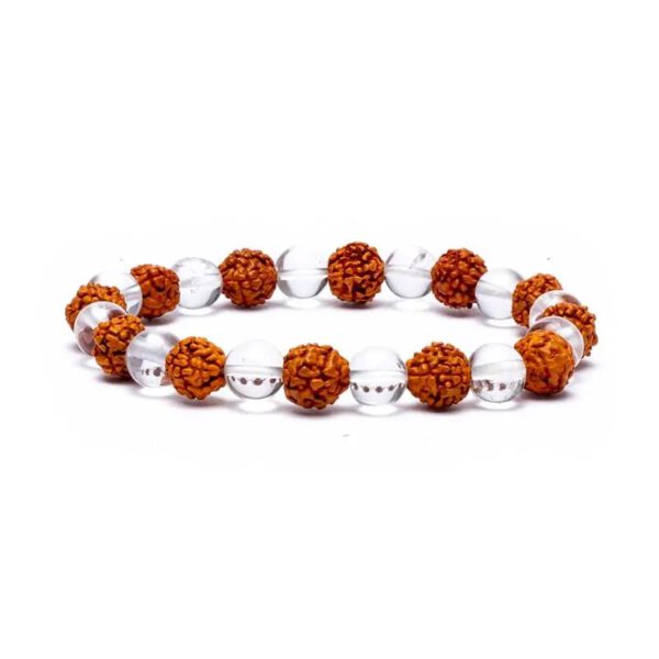 Edelsteen Armband Rudraksha/Bergkristal - elastisch