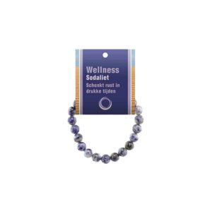 Edelsteen Armband Sodaliet Powerbead met Uitlegkaart (18 cm)