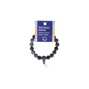 Edelsteen Armband Sodaliet Powerbead met Uitlegkaart (19 cm)