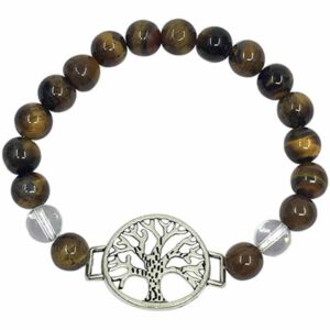 Edelsteen Armband Tijgeroog met Tree of Life Bedel