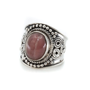 Edelsteen Ring Rhodochrosiet 925 Zilver "Jesahna" (Maat 17)