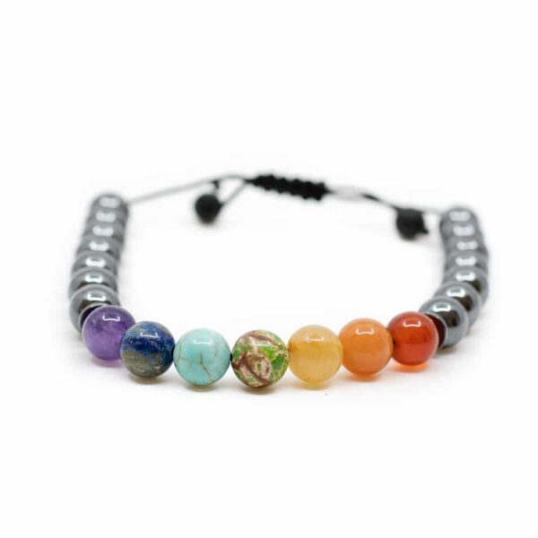 Edelstenen Armband 7 Chakra en Hematiet