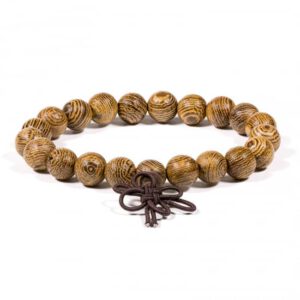 Elastische Mala Armband van Wengé Hout