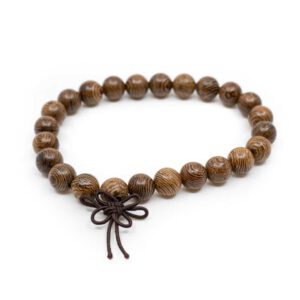 Elastische Mala Armband van Wengé Hout