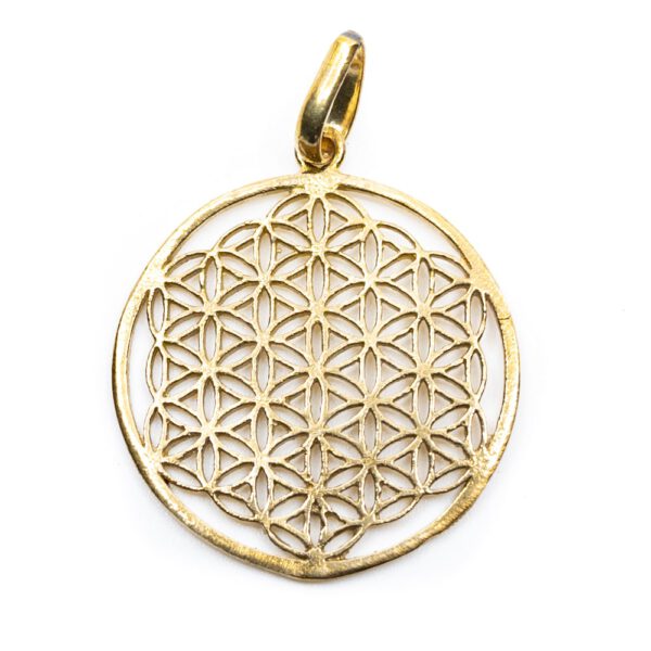 Flower of Life Hanger Messing Goudkleurig (3 cm)