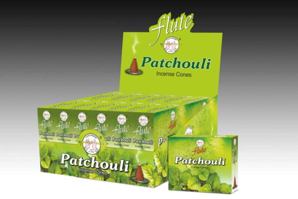 Flute Wierook Kegel Patchouli (12 pakjes met 10 kegels)