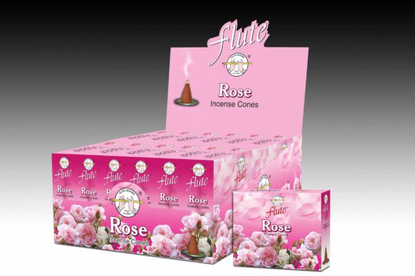 Flute Wierook Kegel Rose (12 pakjes met 10 kegels)