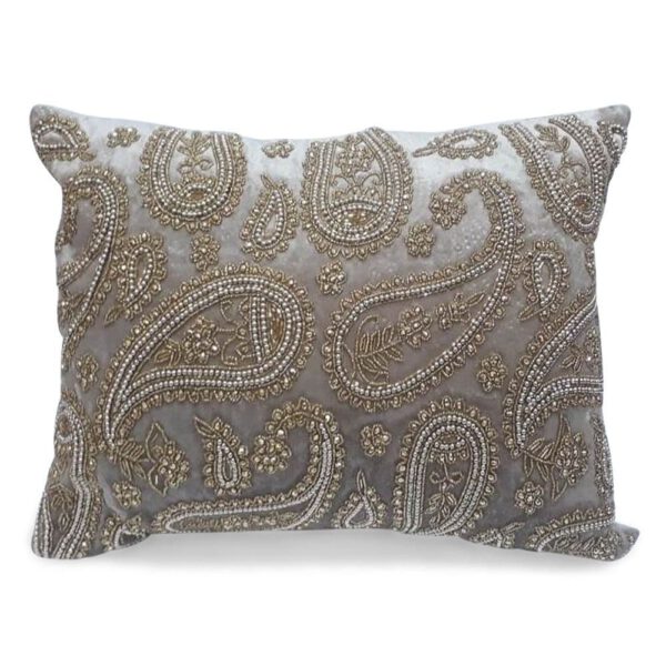 Fluwelen Kussen Paisley Beige (50 x 35 cm)