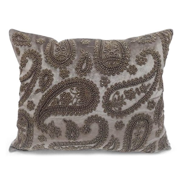 Fluwelen Kussen Paisley Taupe (45 x 35 cm)