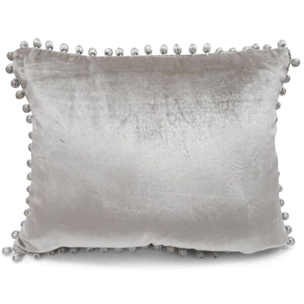 Fluwelen Kussen Pom Pom Beige (45 x 35 cm)