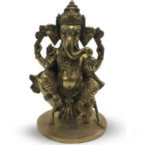 Ganesh Zittend op Rat - 27 cm