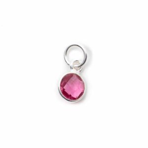 Geboortesteen Hanger Oktober Roze Toermalijn 925 Zilver (6 mm)