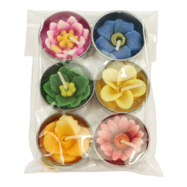 Geschenkset Waxinelichtjes Bloemen Mini (Set van 6)