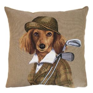 Gobelin Kussen Golf Hond Dame (45 x 45 cm)