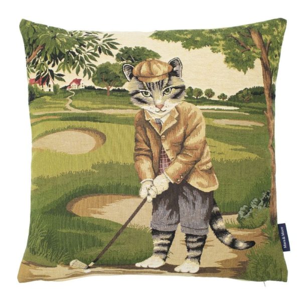 Gobelin Kussen Golf Kat Rood (45 x 45 cm)