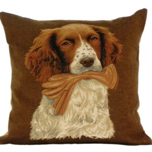 Gobelin Kussen Hond met Handschoen (45 x 45 cm)